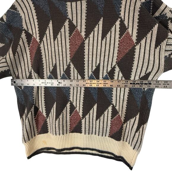 VTG Grandpa Sweater Hennessy Mens SIZE XL Geometric Biggie Van Heusen 90s 80s - Picture 3 of 11